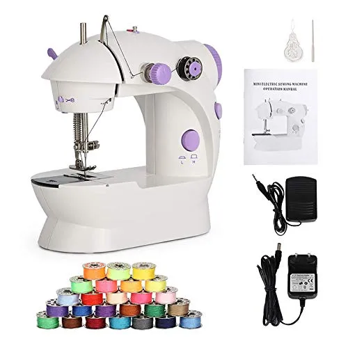 Mini Sewing Machine Electric Sewing Machine Portable Sewing Kit with Thread Dual Speed Double Thread (Renewed)