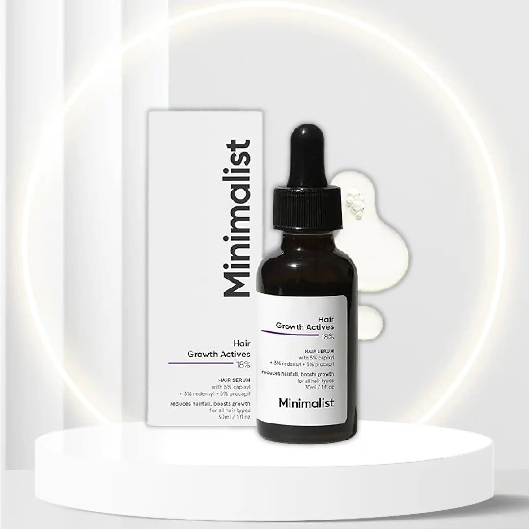 Minimalist Hair Density Serum 18% | Hair Fall & Hair Loss Control | Strenghtens Hair Follicle for New Hair Cycle | With Procapil, Capixyl, Redensyl, Anagain & Baicapil | For Men & Women | 1 fl oz