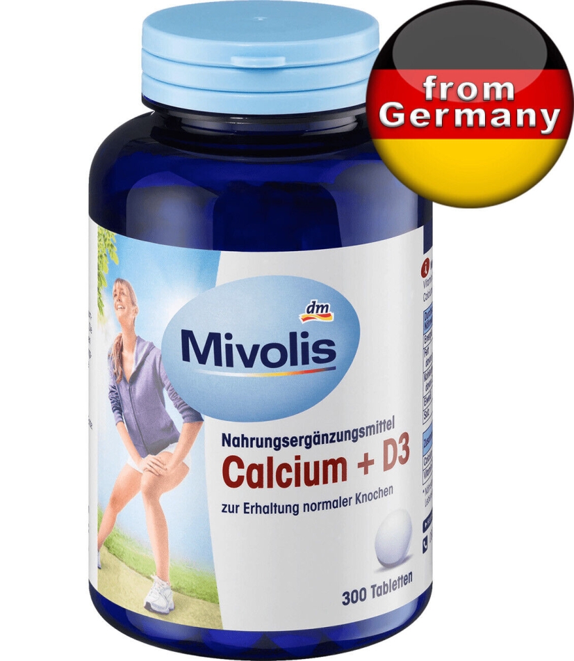 Mivolis Calcium + Vitamin D3 (Bones Health, Gluten-free) (300 Tablets) GERMANY