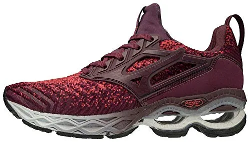 Mizuno Women's Creation WAVEKNIT 2 Running Shoe, Cayenne-Mauve Wine, 9