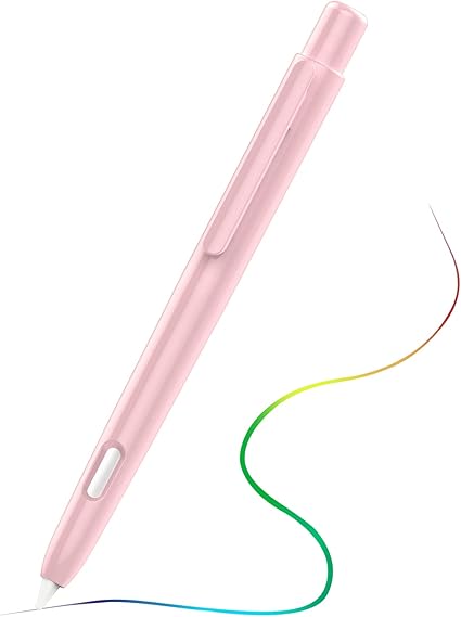 MoKo Protective Case Compatible with Apple Pencil Pro, Apple Pencil 2nd Generation, Retractable Protective Case for Apple Pencil with Clip, Apple Pencil PC Cover, Double-Tap Stand, Light Pink