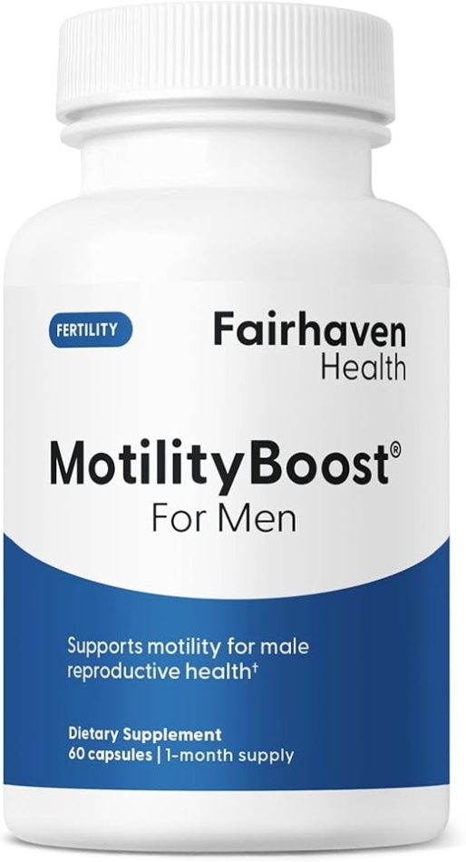 MotilityBoost for Men, Male Fertility Supplement, FertilAid Companion Product, Antioxidant & Specialty Nutrient Support for Motility, with Maca/Quercetin/L-arginine/Mucuna pruriens, 60 Veg Caps