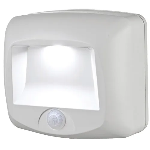 Mr. Beams MB530 Wireless Battery-Operated Indoor/Outdoor Motion-Sensing LED Step/Stair Light, White