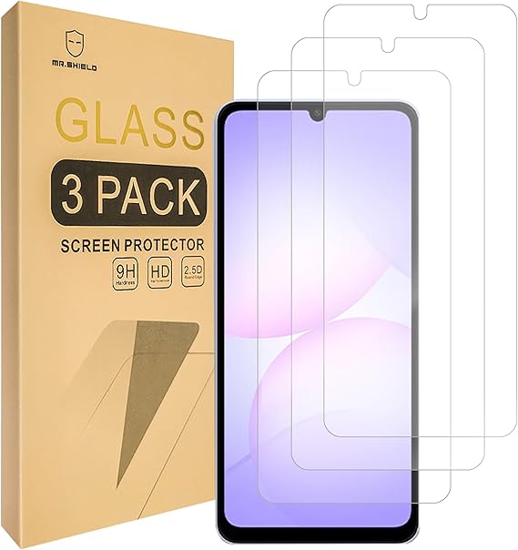 Mr.Shield Screen Protector compatible with Samsung Galaxy A07 / Galaxy F07/ Galaxy M07 [Tempered Glass] [3-PACK] [Japan Glass with 9H Hardness]