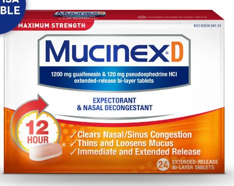 Mucinex D Maximum Strength Expectorant and Nasal Decongestant Tablets, 24 Count