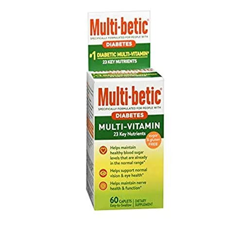 Multi-Betic Diabetes Multi Vitamin and Mineral 24 Hour Support Formula, 60 Count (Pack of 3)