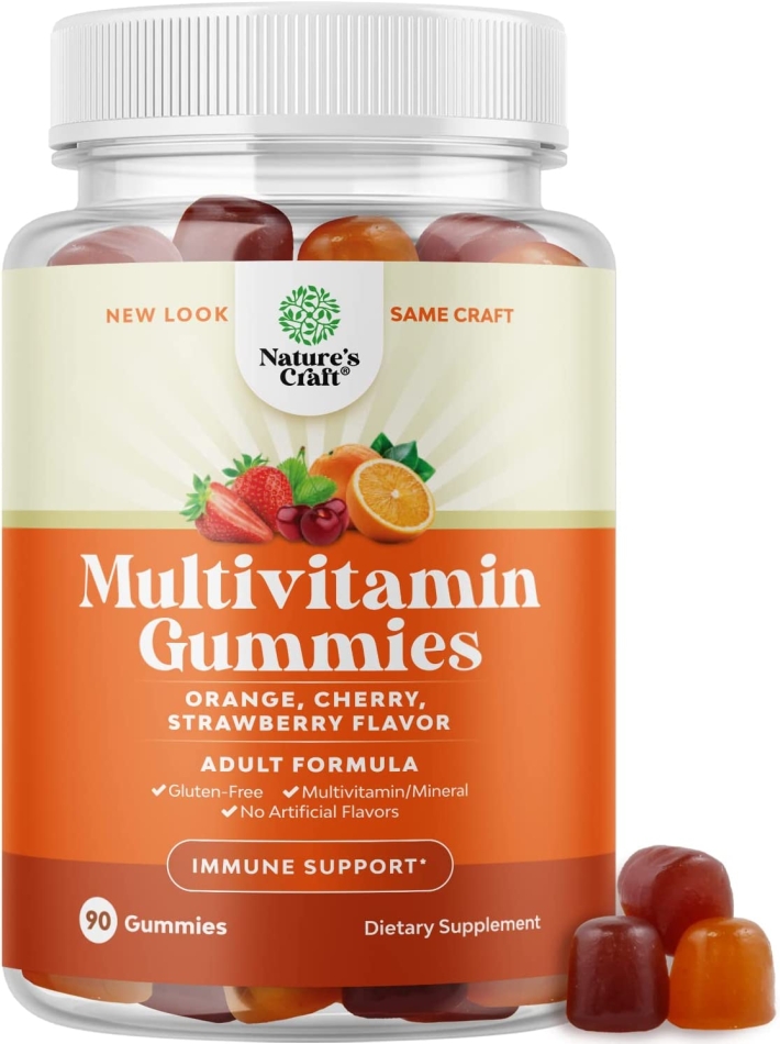 Multivitamin Gummies for Women and Men - Chewable Gummy Zinc Supplement Multi-Vitamin D3 Mineral Complex for Adults with Biotin Vitamin A C D E B12 - Best Vitamins Energy Booster Iodine Folic Acid