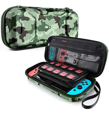 Mumba Carrying Case for Nintendo Switch, Deluxe Protective Travel Carry Case Pouch for Nintendo Switch Console & Accessories [Dual Protection] [Large Capacity] (Camouflage)