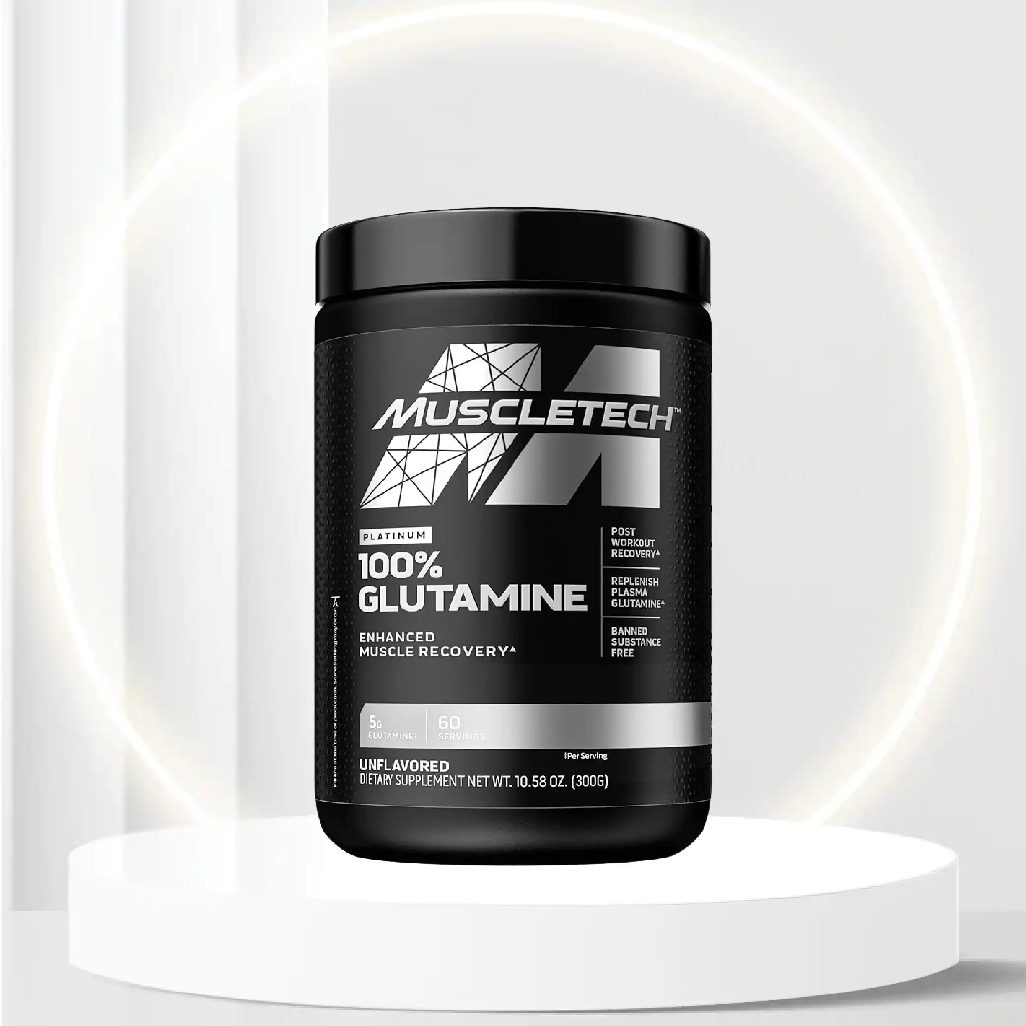 MuscleTech Glutamine Powder, 100% Ultra Pure L-Glutamine for Muscle Endurance & Recovery, 60-Day Supply, 10.58 oz (300g)