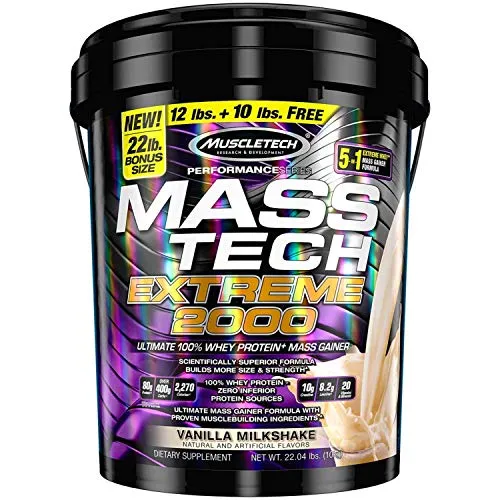 MuscleTech Mass Tech Extreme Mass Gainer Whey Protein Powder