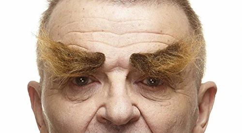 Mustaches Self Adhesive, Novelty, Realistic, Fake Eyebrows, False Facial Hair, Costume Accessory for Adults, Brown Color