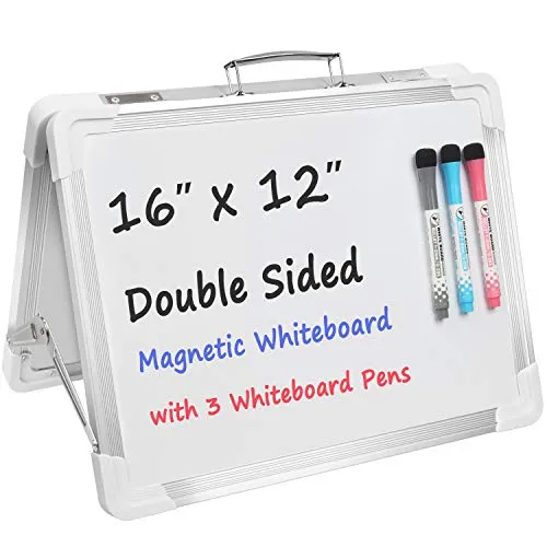 MyLifeUNIT Dry Erase Board, Double Sided Magnetic White Board for Kids and Adults, 16 x 12 Inches