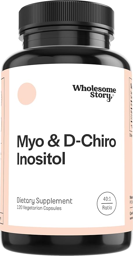 Myo-Inositol & D-Chiro Inositol Blend | 30-Day Supply | Most Beneficial 40:1 Ratio | Hormonal Balance & Healthy Ovarian Function Support for Women | Vitamin B8 | Made in USA (120 Capsules)