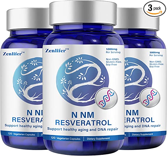 N MN Supplement 1000mg, 99% Ultra Purity NAD & Trans-Resveratrol Supplement Enhanced Absorption, Promotes Anti-Aging, Skin Health and Promotes Immune - 3PACK Total 360 Capsules