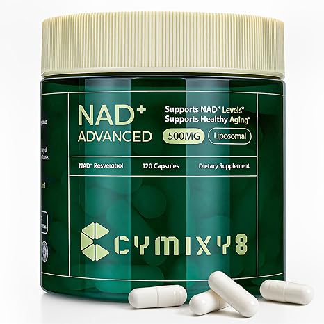 NAD Supplement, Liposomal NAD+ Supplement with Resveratrol, High Absorption NAD Booster for Men and Women Cellular Energy and Vitality, 120 Capsules, Anti-Aging Support