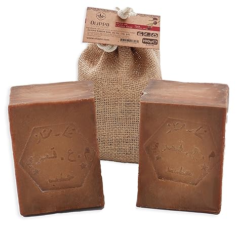 Natural Aleppo Soap 2-Pack - Handmade Organic Soap Bars, 25% Laurel Oil & 75% Olive Oil, 190g Each - Premium Natural Skincare for All Skin Types