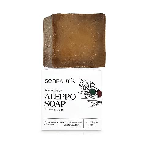 Natural Aleppo Soap with 40% Laurel Oil & 60% Olive Oil â Deep Hydrating, Therapeutic Cleanser for All Skin Types, Eco-Friendly & Chemical-Free, Vegan