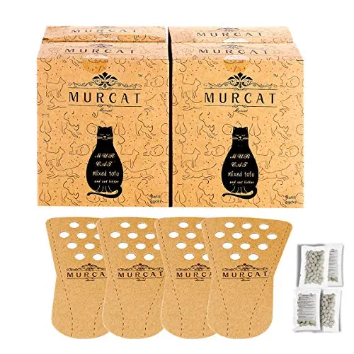 Natural Cat Litter Tofu, Best Dust Free Super Clumping Plant Kitty Litter for Best Home Odor Control, Super Absorbing, Flushable, Low Tracking, 6lbs(Original)