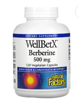 Natural Factors, WellBetX, Berberine, 500 mg, 120 Vegetarian Capsules