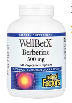 Natural Factors, WellBetX, Berberine, 500 mg, 120 Vegetarian Capsules