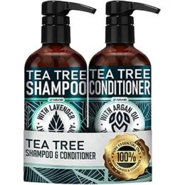 Naturala Tea Tree Shampoo and Conditioner Set - Sulfate Free Shampoo and Conditioner Set for Dry Hair and Scalp - Pure Tea Tree Oil Shampoo and Conditioner Set for Women and Men