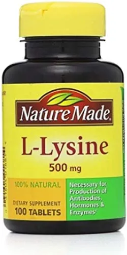 Nature Made L-Lysine 500 mg Tablets 100 ea (Pack of 2)