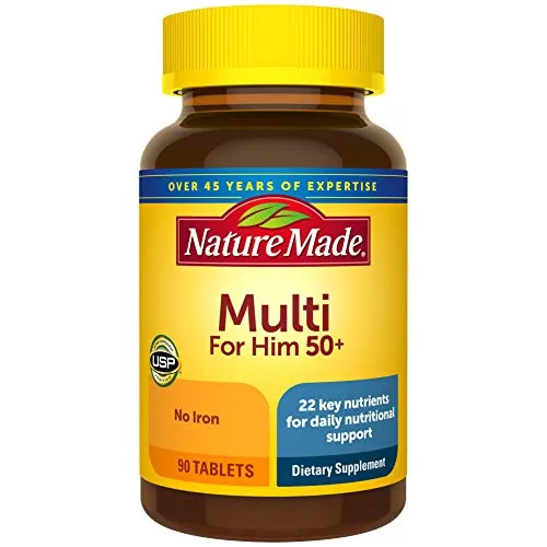 Nature Made Men's Multivitamin 50+ Tablets with Vitamin D, 90 Count