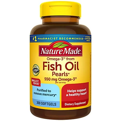 Nature Made Omega-3ï¿½ï¿½ from Fish Oil 550 mg Softgels, 300 Count for Heart Healthï¿½ (Packaging May Vary)