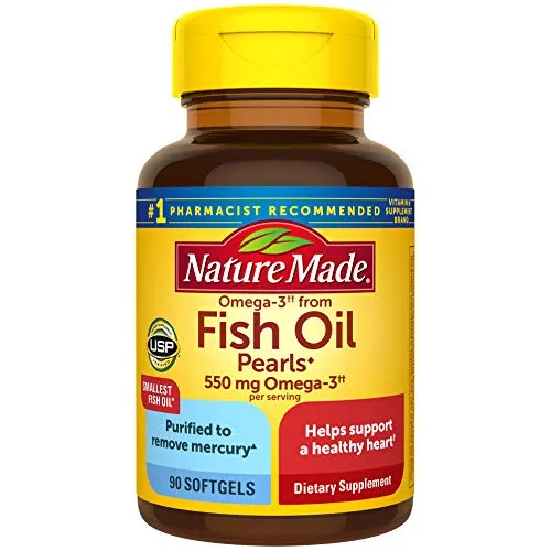 Nature Made Omega-3ï¿½ï¿½ from Fish Oil 550 mg Softgels, 90 Count for Heart Healthï¿½ (Packaging May Vary)