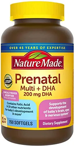 Nature Made Prenatal + DHA 200 mg Multivitamin Softgels 150 Ct