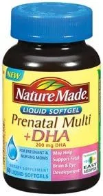 Nature Made Prenatal + DHA 200 mg Multivitamin Softgels 60 Ct