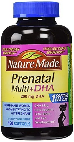 Nature Made Prenatal Multi + Dha, 200mg, 150 Softgels (Pack of 2),Nature-4hsr