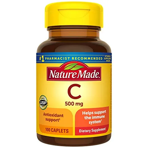 Nature Made Vitamin C 500 mg Caplets, 100 Count to Help Support the Immune System