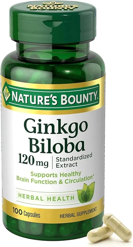 Nature's Bounty Ginkgo Biloba Capsules 120mg, 100 Capsules