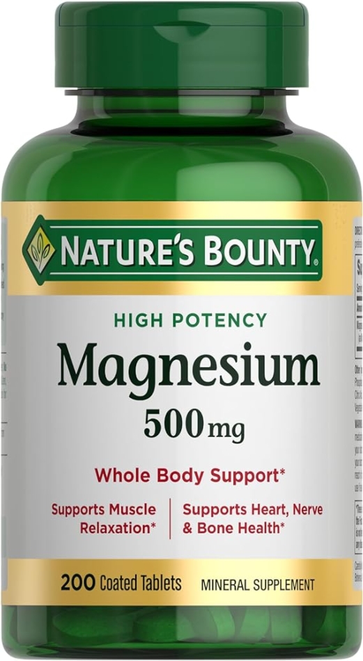 Nature's Bounty Magnesium, Bone and Muscle Health, Whole Body Support, Tablets, 500 Mg, 200 Ct