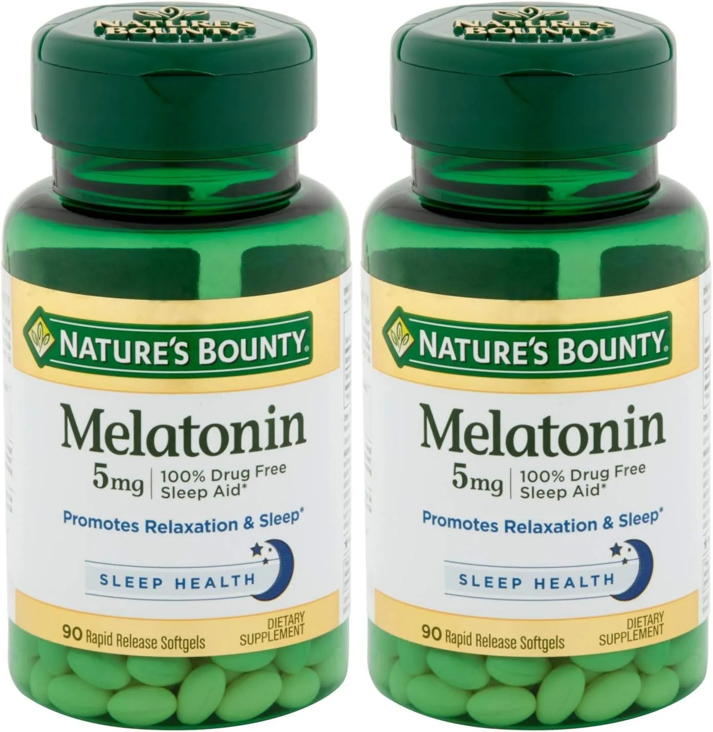Nature's Bounty Melatonin 5mg, 90 Softgels (Pack of 2)