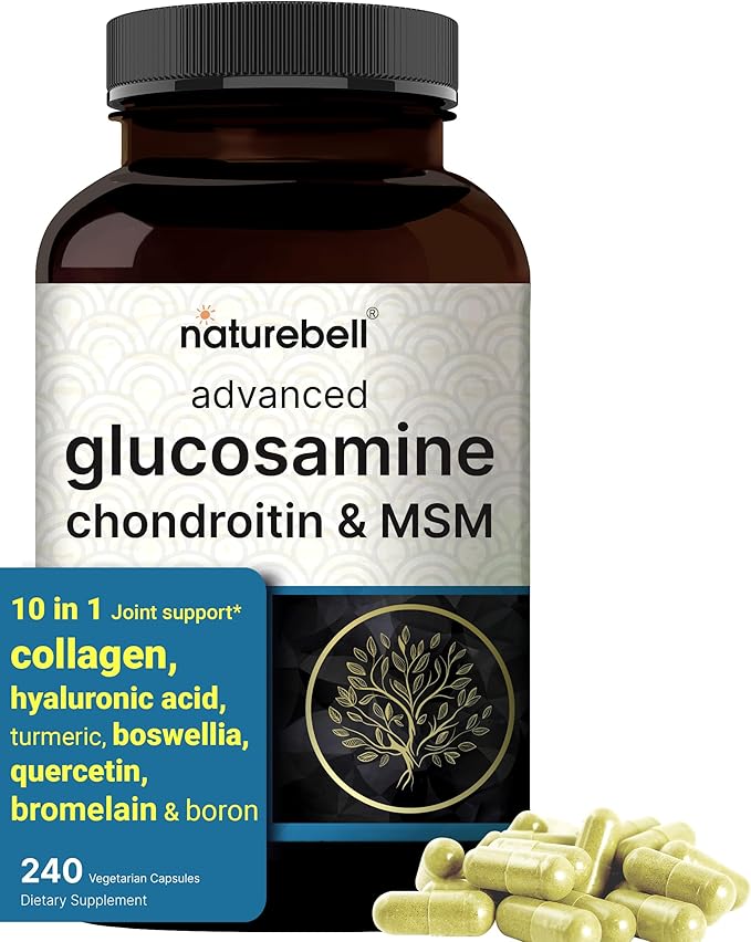 NatureBell Advanced Glucosamine Chondroitin MSM Supplement, 240 Capsules