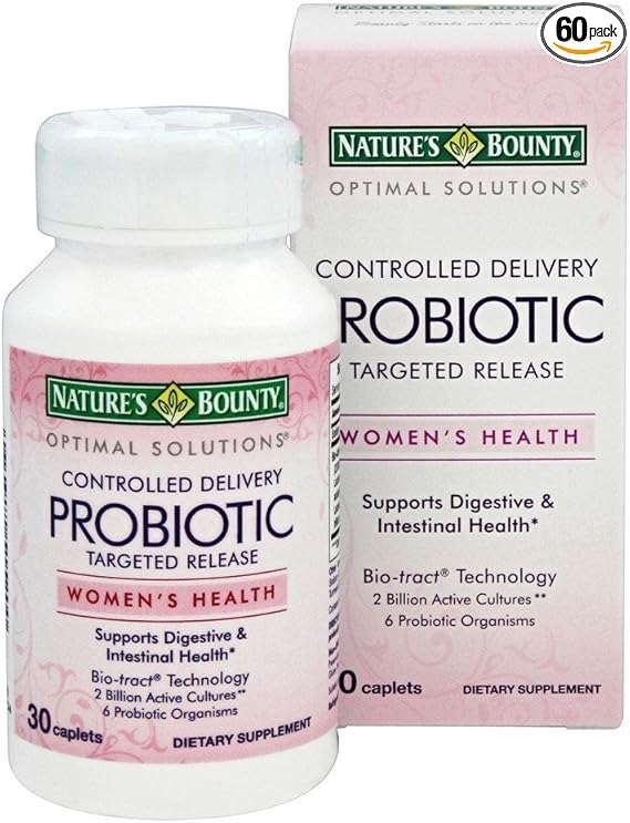 Natures Bounty Optimal Solutions Probiotics Targeted Release, Caplets - 30 Ea, 2 Pack