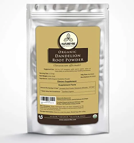 Naturevibe Botanicals Organic Dandelion Root Powder, 1lb | Taraxacum officinale | Non-GMO & Gluten Free | Skincare (16 ounces)