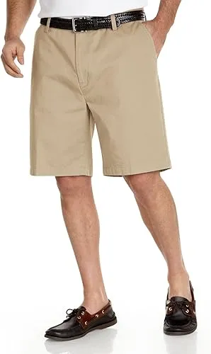 Nautica Men's Cotton Twill Flat Front Chino Short, True Khaki, 38W