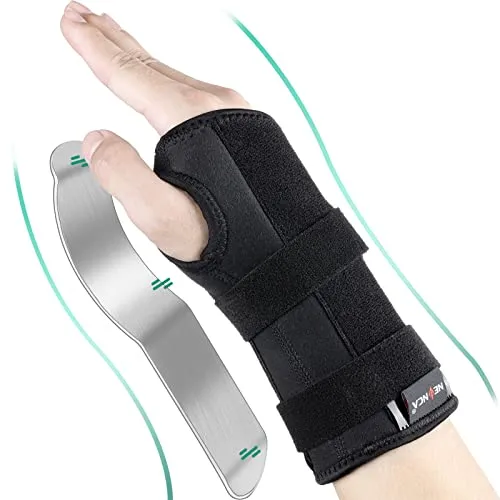 NEENCA Wrist Brace, Adjustable Night Sleep Wrist Support Brace with Splints, Palm Wrist Orthosis without thumb - Fits Both Hands - Help With Carpal Tunnel, Relieve and Treat Wrist Pain or Injuries