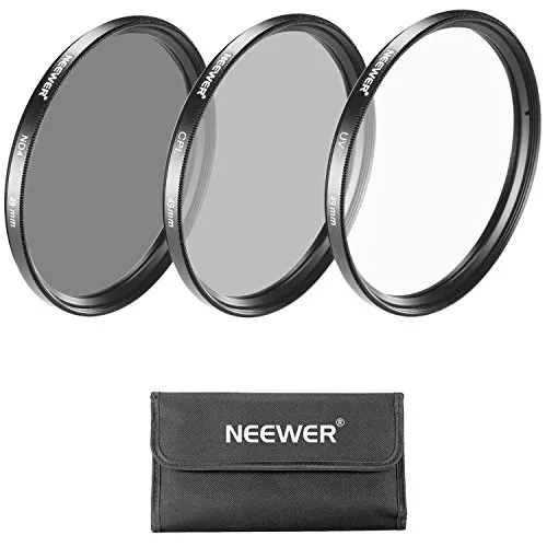 Neewer 49MM Lens Filter Kit(UV+CPL+ND4) with Filter Pouch for Sony Alpha NEX with 18-55MM,55-210MM,50MM,16MM,30MM lenses,Canon EF 50MM f/.1.8 STM Lens