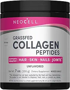 NeoCell Grassfed Collagen Peptides Powder | 7 oz | Unflavored | for Women and Men | Hair, Skin, & Nails