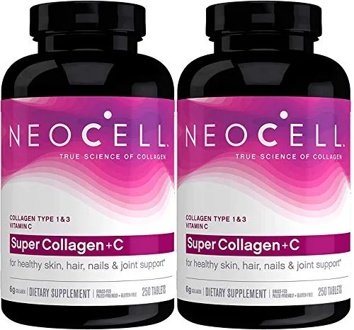 Neocell Super Collagen+C Type 1 and 3, 6000mg plus Vitamin C, 250 Count (.250 Pack of 2)