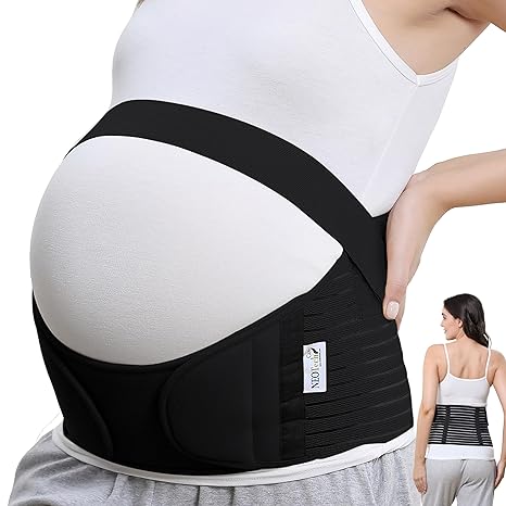 NeoTech Care Pregnancy Belly Band, Maternity Belt, for Pregnancy Belly Support, Back/Pelvic Support (Size XXL, Black Color)