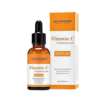 NEUTRIHERBS Vitamin C Serum for Face with Hyaluronic Acid, Firm, Anti Aging, Brighten, Even Skin, Daily Skincare Natural Nourish Facial Serum,1 fl oz