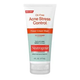 Neutrogena Oil-Free Acne Stress Control Power-Cream Face Wash, Salicylic Acid Acne Treatment for Acne-Prone Skin, 6 fl. oz (Pack of 3)