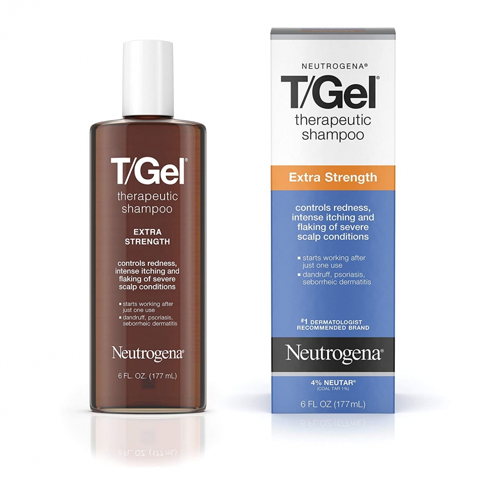 Neutrogena T/Gel Extra Strength Therapeutic Shampoo with 1% Coal Tar, Anti-Dandruff Treatment for Long-Lasting Relief of Itchy, Flaky Scalp due to Psoriasis & Seborrheic Dermatitis, 6 Fl Ounce