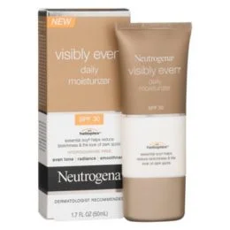 Neutrogena Visibly Even Daily Facial Moisturizer With Broad Spectrum SPF 30 Sunscreen, Essential Soy for Skin Discoloration, Dark Spots, and Even Skin Tone, Hypoallergenic, 1.7 fl. Oz (Pack of 2)