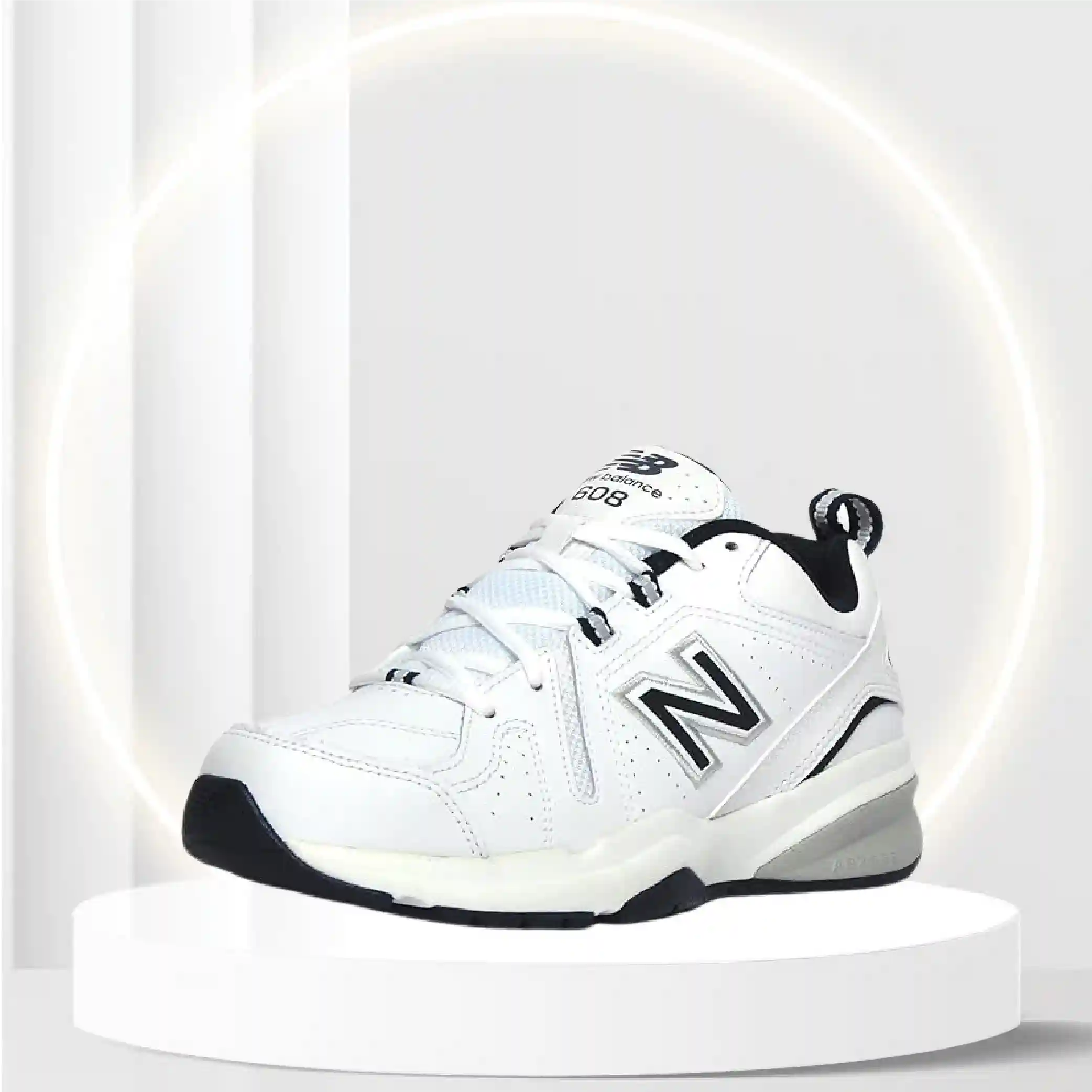 New Balance Men's 608 V5 Casual Comfort Cross Trainer, White/Navy, 11 W US